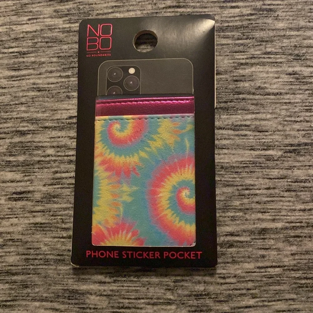 Cell Phone Accessories Bundle Silver Unicorn Ear Bud Case Tie Dye Sticker Pocket